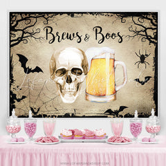 Lofaris Brews And Boos Halloween Theme Baby Shower Backdrop