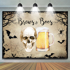 Lofaris Brews And Boos Halloween Theme Baby Shower Backdrop