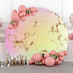 Lofaris Bright Golden Abstract Textured Round Birthday Backdrop