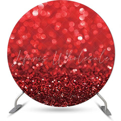 Lofaris Bright Red Glitter Bokeh Round Backdrop For Birthday