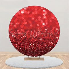 Lofaris Bright Red Glitter Bokeh Round Backdrop For Birthday