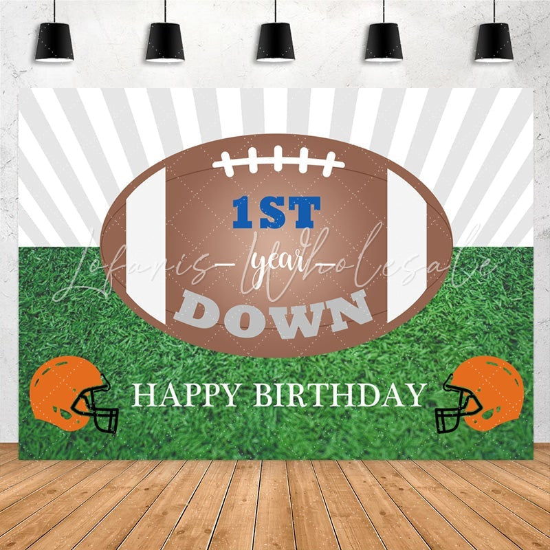 Lofaris Brown Ball And Grassland 1st Happy Birthday Backdrop