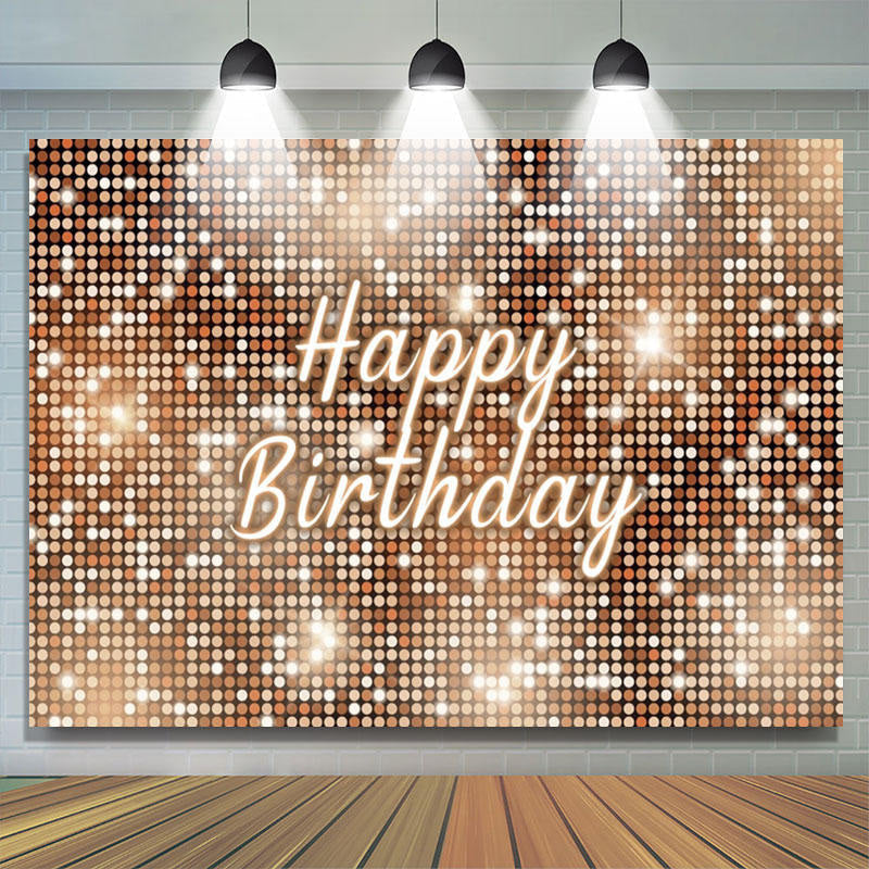 Lofaris Brown Sequins Sparkle Happy Birthday Party Backdrop