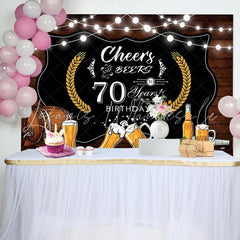 Lofaris Brown Wood And Black Beers 70Th Birthday Backdrop