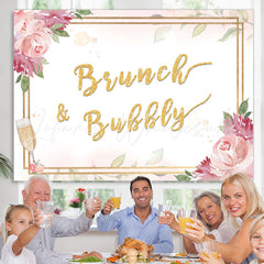 Lofaris Brunch and Bubbly Golden Pink Backdrop for Girl