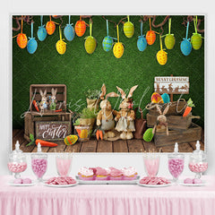 Lofaris Bunny Crossing And Wood Box Green Baby Shower Backdrop