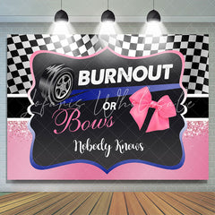 Lofaris Burnout Or Bows Black and Pink Baby Shower Backdrop