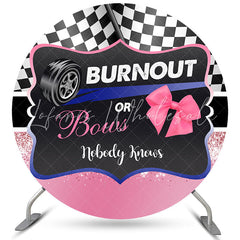 Lofaris Burnout Or Bows Round Black Pink Baby Shower Backdrop