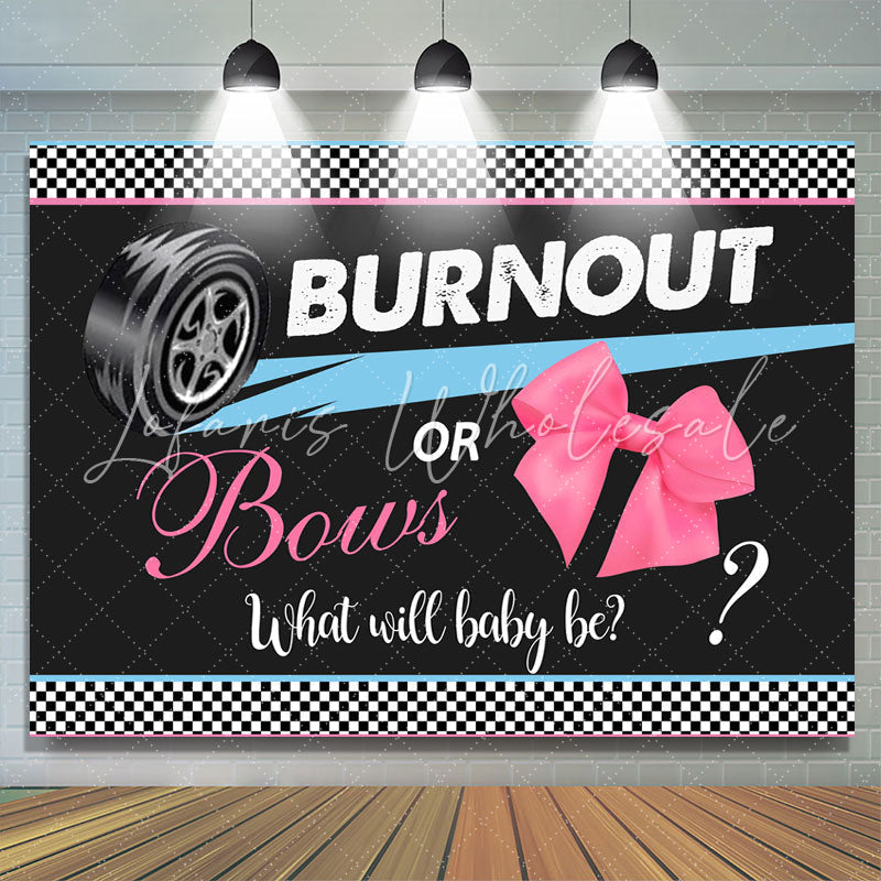 Lofaris Burnout Or Bows What Will Baby Be Shower Backdrop