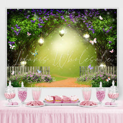 Lofaris Butterfly And Floral Dense Theme Baby Shower Backdrop