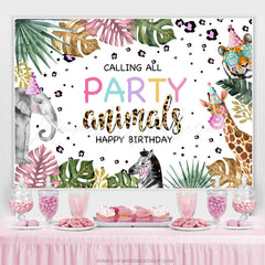 Lofaris Calling All Party Animals Happy Birthday Backdrop