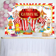 Lofaris Carnival Circus Animal Show Clown Birthday Backdrop