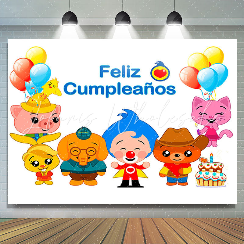 Lofaris Cartoon Animals Feliz Cumpleanos Birthday Party Backdrop