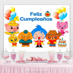 Lofaris Cartoon Animals Feliz Cumpleanos Birthday Party Backdrop