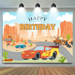 Lofaris Cartoon Car Happy Birthday Backdrop For Party Decor