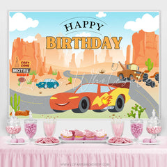 Lofaris Cartoon Car Happy Birthday Backdrop For Party Decor