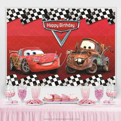 Lofaris Cartoon Cars Mobilization Happy Birthday Backdrop For Kids