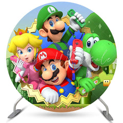 Lofaris Cartoon Games Round Character Birthday Party Backdrop