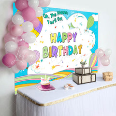 Lofaris Cartoon Hot Air Balloons Kids Birthday Backdrop