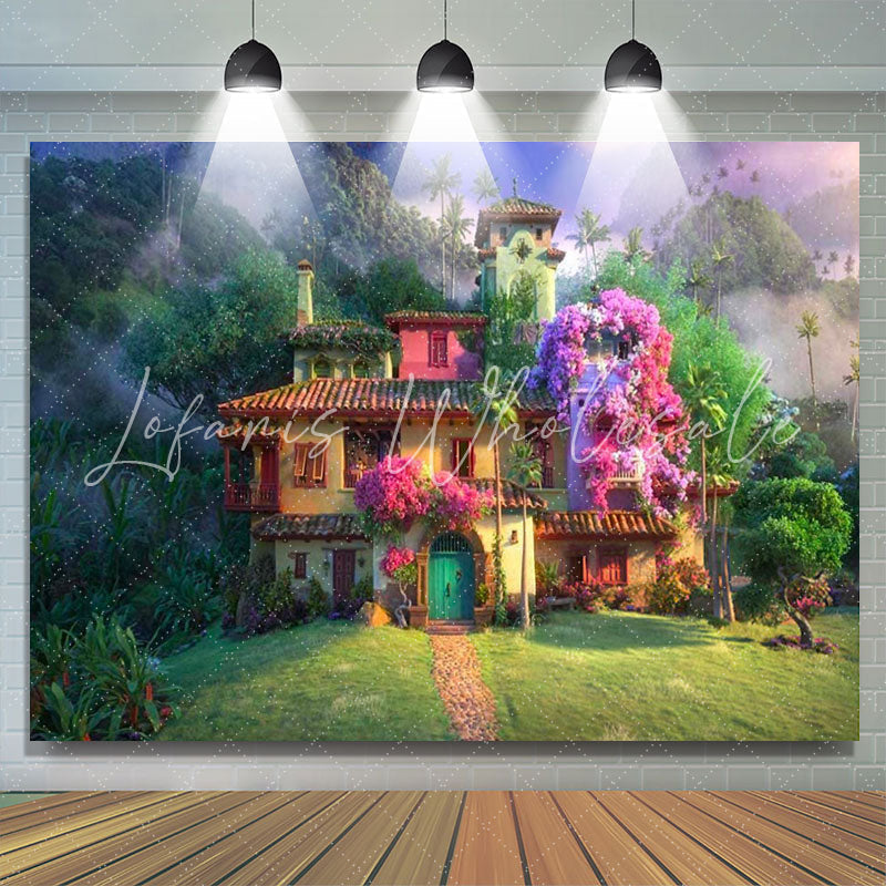 Lofaris Cartoon Magic Nature Forest House Happy Birthday Backdrop