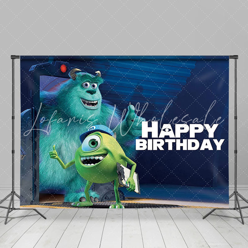 Lofaris Cartoon Monster World Theme Happy Birthday Backdrop