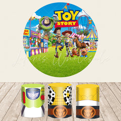 Lofaris Cartoon Toy And Amusement Park Round Backdrop Kit