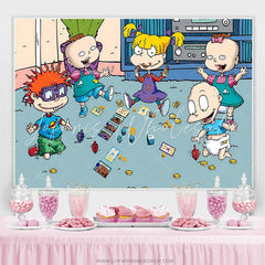 Lofaris Cartoons Child Play Games Happy Birthday Backdrop