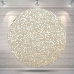 Lofaris Champagne Glitter Bokeh Round Birthday Party Backdrop