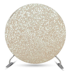 Lofaris Champagne Glitter Bokeh Round Birthday Party Backdrop