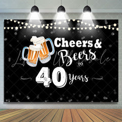 Lofaris Cheers And Beers To 40 Years Happy Birthday Backdrop