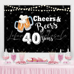 Lofaris Cheers And Beers To 40 Years Happy Birthday Backdrop