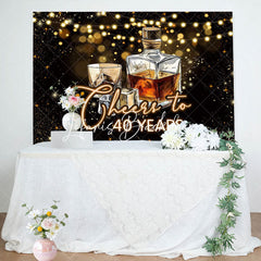 Lofaris Cheers To 40 Years Wine Glass Birthday Backdrop