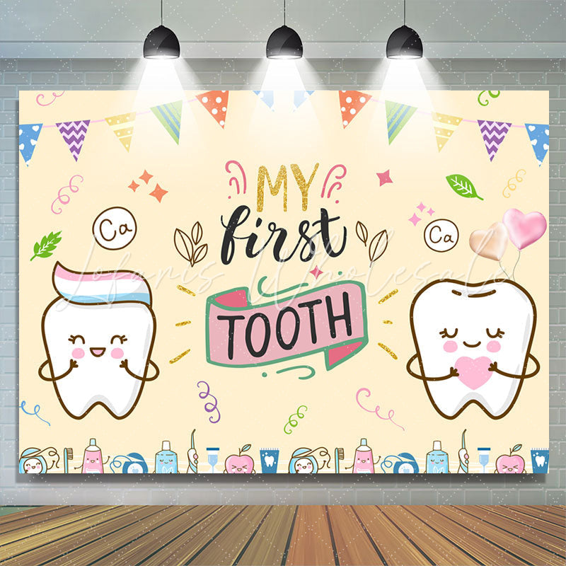 Lofaris Children 1st Birthday Backdrop For First Tooth Party