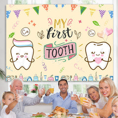 Lofaris Children 1st Birthday Backdrop For First Tooth Party