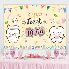 Lofaris Children 1st Birthday Backdrop For First Tooth Party