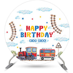 Lofaris Choo Cloud Track Train Round Birthday Backdrop