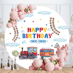 Lofaris Choo Cloud Track Train Round Birthday Backdrop