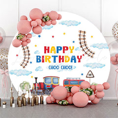 Lofaris Choo Cloud Track Train Round Birthday Backdrop