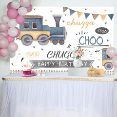 Lofaris Choo Chugga Trains Balloon Birthday Backdrop For Boy