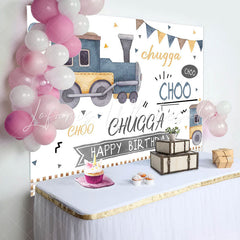 Lofaris Choo Chugga Trains Balloon Birthday Backdrop For Boy