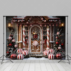 Lofaris Christmas Tree Candy House Photography Backdrop