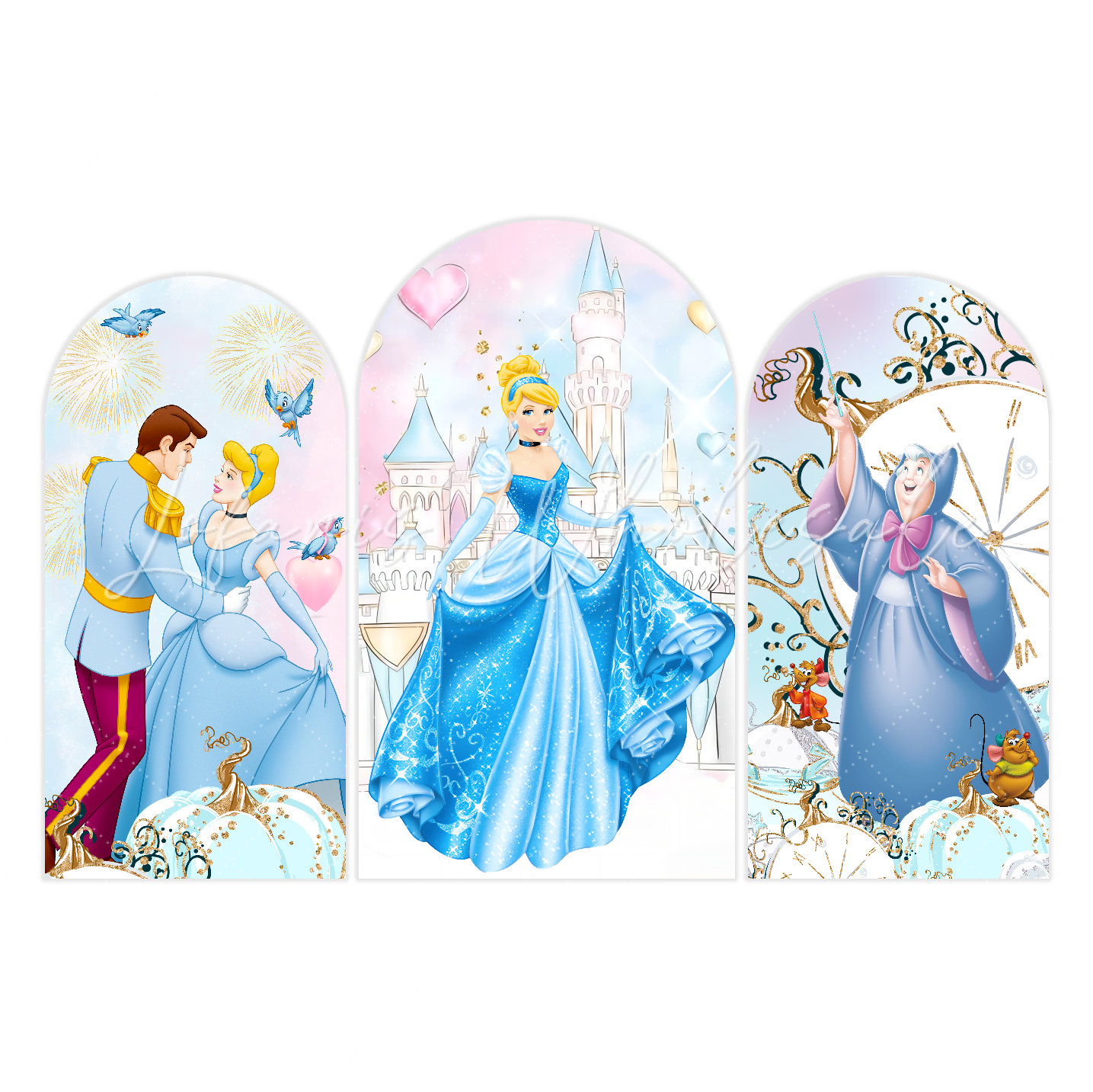 Cinderella Princess Birthday Party Background Arch Backdrop Wall Cloth Cover