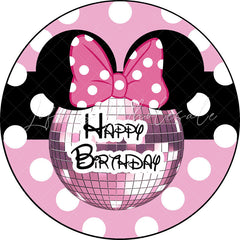 Lofaris Circle Bokeh Ball Pink Happy Girls Birthday Backdrop