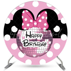 Lofaris Circle Bokeh Ball Pink Happy Girls Birthday Backdrop