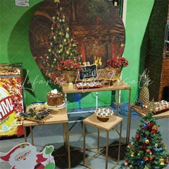 Lofaris Circle Brown Wall And Christmas Tree Backdrop For Party