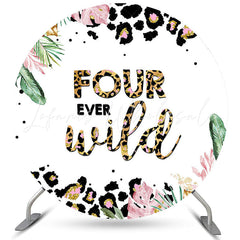 Lofaris Circle Four Ever Wild Glitter Birthday Party Backdrop