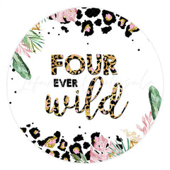 Lofaris Circle Four Ever Wild Glitter Birthday Party Backdrop