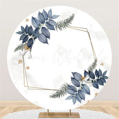 Lofaris Circle Geometry And Leaves Happy Birthday Backdrop