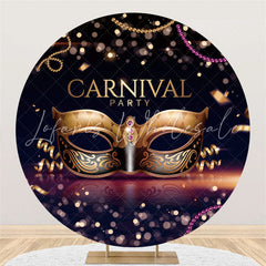 Lofaris Circle Gold Black Mask Bokeh Backdrop For Carnival Party