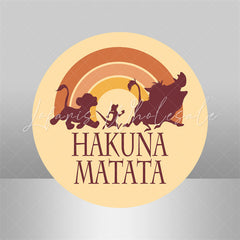 Lofaris Circle Hakuna Matata Cartoon Lion Birthday Backdrop Kit